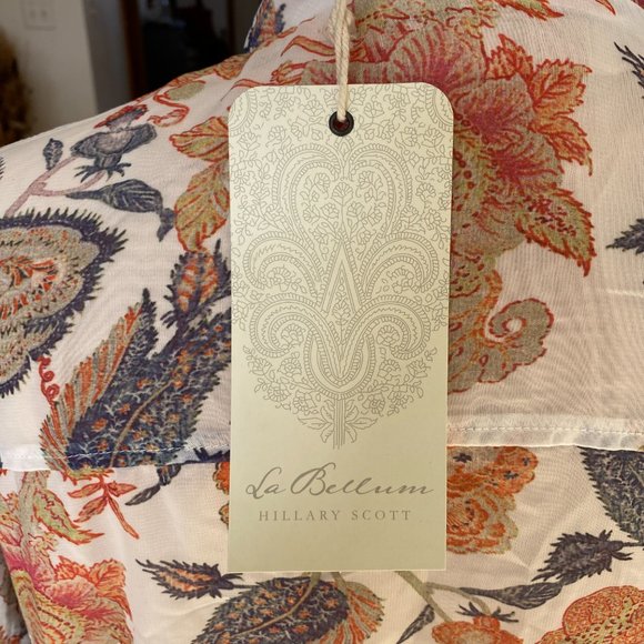 NWT Hillary Scott Floral Bomber Jacket XL Sheer Chiffon Cottagecore Coastal Fall - Picture 10 of 13